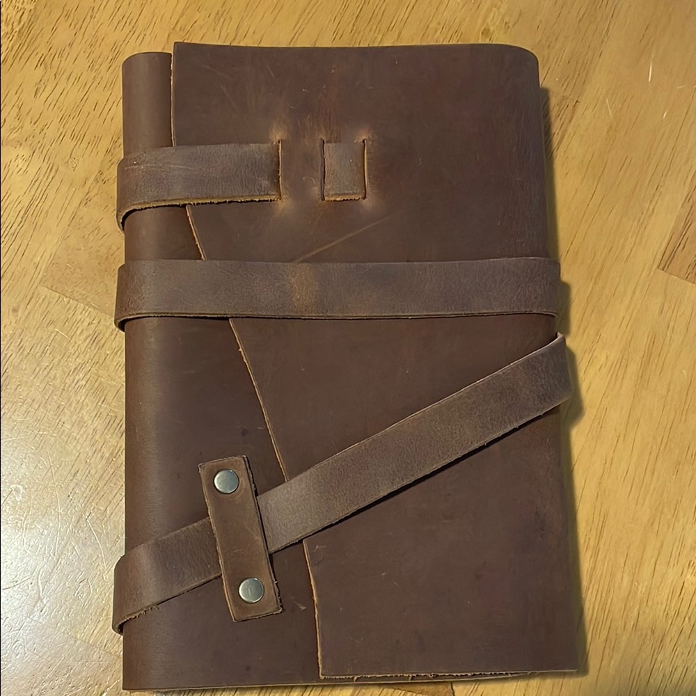 Portland Leather Brown Journal with Wraparound Strap